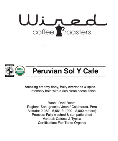 Organic single origin Peruvian